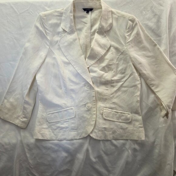 Reitmans Ivory Linen Blend Blazer Jacket | Size 9 / Medium - Picture 1 of 9
